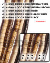 4-5mm Coco Heishe Black Coco Beads