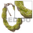 12 Rows Lime Green Glass Beads Bracelet