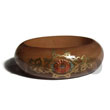 Golden Oak tone wooden Hand Painted Bangles