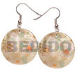 Bfj5083er - 35mm Round Hand Painted Earrings