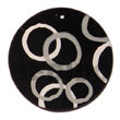 Round Black 50mm Capiz Hand Painted Pendant