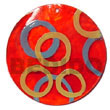 Round Red 50mm Capiz Hand Painted Pendant