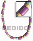 Violet Wood Tube Necklace Natural Necklace