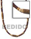 Bfj259nk - Wood Tube Natural Necklace