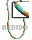 Bamboo Tube Pastel W/ Pastel Wood Necklace