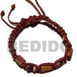 Tube Wood Beads in Macrame Satin Cord