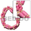 2 Rows Pink Wood Seed Bracelet