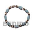 Light Blue Buri Seeds Seed Bracelet