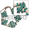 2 Rows Aqua Green Shell Bracelet