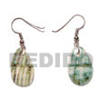 Dangling Oval Green Shell Shell Earrings