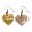 Dangling Heart MOP 25mmx25mm Shell Earrings