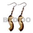 Dangling Wavy Brownlip Tiger Shell Earrings