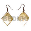 Dangling MOP Diamond 30mmx35mm Shell Earrings