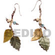 Dangling MOP/blacklip Leaves W/ Shell Earrings