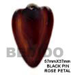 Black Pin Rose Petal Shell Pendants