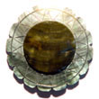 40mm Blacklip Flower Wheel Shell Pendants