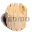Elastic Bleach Natural White Wooden Bangles