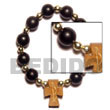 Black Buri Seeds/wood Beads Wooden Bracelet