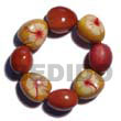 Elastic 8 Pcs. Wooden Wooden Imitation Kukui Nuts