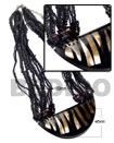 choker / 8 layers 2-3mm black coco pklt/black glass beads, black
