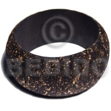 Natural wood bangle in black