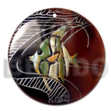 Round 40mm blacktab handpainted