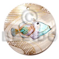 Round 40mm hammershell handpainted