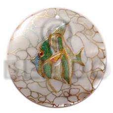 Round 40mm hammershell handpainted