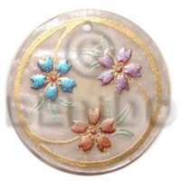 Round 40mm hammershell handpainted