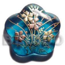 Scallop 40mm transparent blue resin