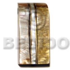 52mmx25mm cracking laminated brownlip mop shell