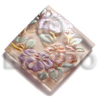 40mm square transparent crème resin