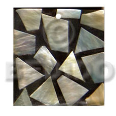 Flat square black resin