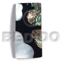 55mmx27mm laminated rectangular paua kabibe shell