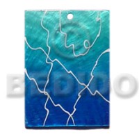 35mmx30mm rectangular graduated blue painted