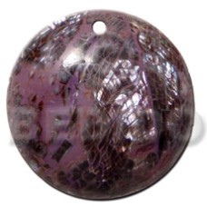 40mm round violet oyster shell
