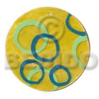 Round yellow 50mm capiz shell
