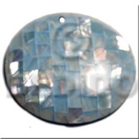 50mm round aqua blue hammershell