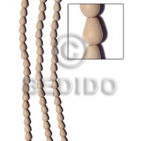 Natural white wood teardrop 8mmx10mm