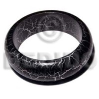 Natural wood bangle in black