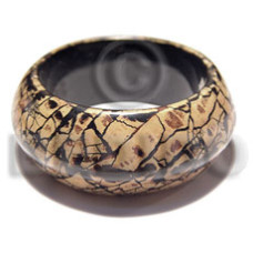 Chunky laminated crackled wooden bangle