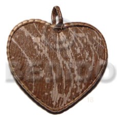 55mm textured marble brown heart